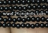 CAA2400 15.5 inches 2mm round black agate beads wholesale