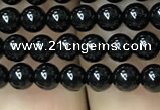 CAA2402 15.5 inches 4mm round black agate beads wholesale