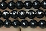 CAA2403 15.5 inches 6mm round black agate beads wholesale