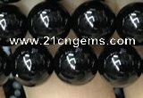 CAA2405 15.5 inches 10mm round black agate beads wholesale