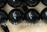 CAA2406 15.5 inches 12mm round black agate beads wholesale