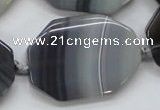 CAA241 15.5 inches 30*40mm octagonal grey line agate beads