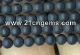 CAA2445 15.5 inches 2mm round matte black agate beads wholesale