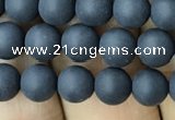 CAA2448 15.5 inches 6mm round matte black agate beads wholesale