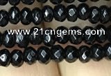 CAA2468 15.5 inches 2*4mm faceted rondelle black agate beads