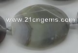 CAA248 15.5 inches 30*40mm faceted oval grey line agate beads