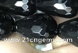 CAA2517 15.5 inches 15*20mm faceted teardrop black agate beads