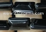 CAA2565 15.5 inches 8*12mm rectangle black agate beads wholesale