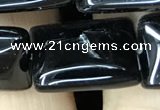 CAA2569 15.5 inches 15*20mm rectangle black agate beads wholesale