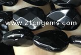 CAA2600 15.5 inches 8*12mm faceted flat teardrop black agate beads