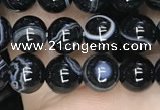CAA2636 15.5 inches 6mm round banded black agate beads wholesale