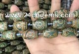 CAA2669 15.5 inches 13*22mm - 15*23mm drum tibetan agate dzi beads