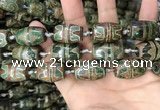 CAA2670 15.5 inches 13*22mm - 15*23mm drum tibetan agate dzi beads