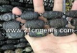 CAA2673 15.5 inches 12*30mm - 14*30mm rice tibetan agate dzi beads