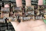 CAA2680 15.5 inches 12*18mm - 13*30mm bone tibetan agate dzi beads