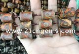 CAA2684 15.5 inches 14*19mm - 15*20mm bone tibetan agate dzi beads