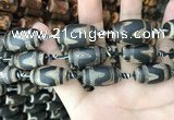 CAA2685 15.5 inches 13*25mm - 16*26mm drum tibetan agate dzi beads