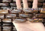 CAA2697 15.5 inches 14*38mm - 16*43mm rice tibetan agate dzi beads