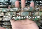 CAA2699 15.5 inches 14*38mm - 16*43mm rice tibetan agate dzi beads