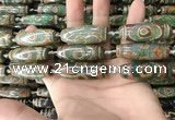 CAA2711 15.5 inches 14*38mm - 16*43mm rice tibetan agate dzi beads