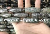 CAA2712 15.5 inches 14*38mm - 16*43mm rice tibetan agate dzi beads