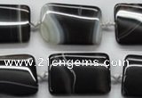 CAA272 15.5 inches 22*30mm rectangle black line agate beads