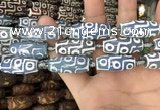 CAA2742 15.5 inches 12*30mm - 13*31mm rice tibetan agate dzi beads