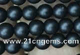 CAA2759 15.5 inches 2mm round matte black agate beads wholesale