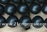 CAA2762 15.5 inches 6mm round matte black agate beads wholesale