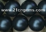 CAA2764 15.5 inches 10mm round matte black agate beads wholesale