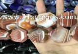 CAA2773 25*32mm - 27*35mm faceted freeform line agate beads