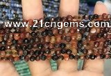 CAA2801 15 inches 4mm faceted round fire crackle agate beads wholesale