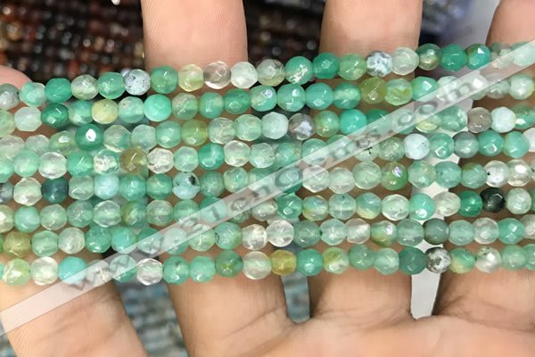 CAA2802 15 inches 4mm faceted round fire crackle agate beads wholesale