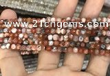 CAA2804 15 inches 4mm faceted round fire crackle agate beads wholesale