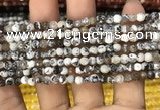 CAA2807 15 inches 4mm faceted round fire crackle agate beads wholesale