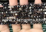 CAA2813 15 inches 4mm faceted round fire crackle agate beads wholesale