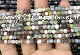 CAA2814 15 inches 4mm faceted round fire crackle agate beads wholesale