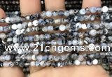 CAA2815 15 inches 4mm faceted round fire crackle agate beads wholesale