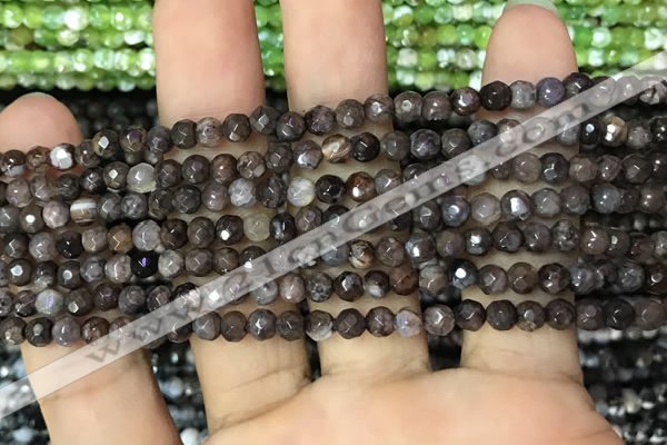 CAA2816 15 inches 4mm faceted round fire crackle agate beads wholesale