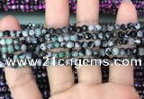 CAA2823 15 inches 4mm faceted round fire crackle agate beads wholesale