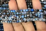 CAA2827 15 inches 4mm faceted round fire crackle agate beads wholesale