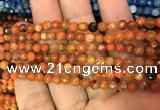 CAA2829 15 inches 4mm faceted round fire crackle agate beads wholesale