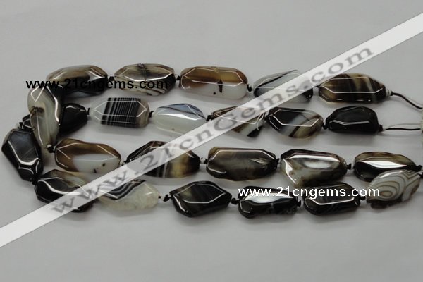 CAA283 15.5 inches 18*30mm freeform black line agate beads