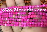 CAA2831 15 inches 4mm faceted round fire crackle agate beads wholesale