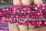 CAA2832 15 inches 4mm faceted round fire crackle agate beads wholesale