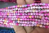 CAA2833 15 inches 4mm faceted round fire crackle agate beads wholesale