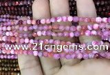 CAA2840 15 inches 4mm faceted round fire crackle agate beads wholesale