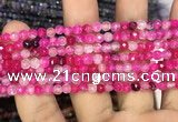 CAA2843 15 inches 4mm faceted round fire crackle agate beads wholesale