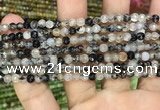 CAA2846 15 inches 4mm faceted round fire crackle agate beads wholesale