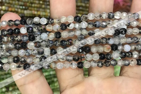 CAA2846 15 inches 4mm faceted round fire crackle agate beads wholesale